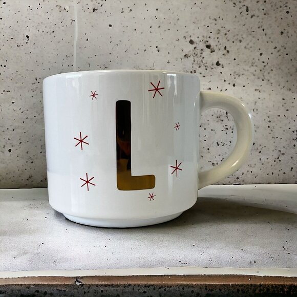 Threshold Other - Threshold Target Holiday Mug Monogram With The Letter "L" Coffee Mug 14 Oz.